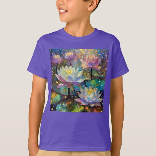 T-shirt Delicate Lotus Flowers Blossoming in the Snow (Devant)