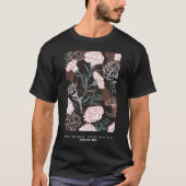 T-shirt Délicates oeillets roses avec fleurs Feuilles vert (Devant)