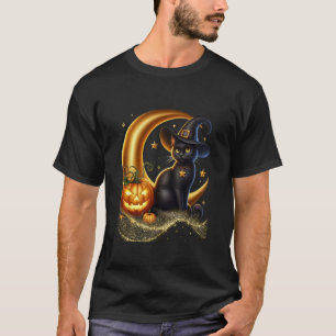 T-shirt Délice effrayant Halloween Chat noir Citrouille So