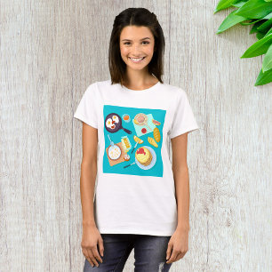 T-shirt Délicieux petit déjeuner Pancakes Oeufs Café