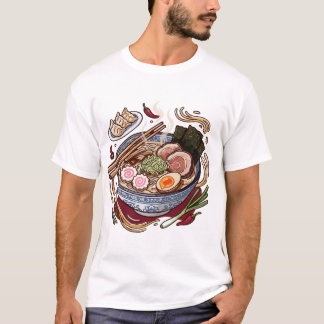 T-shirt Délicieux ramen japonais et raviolis gyoza.