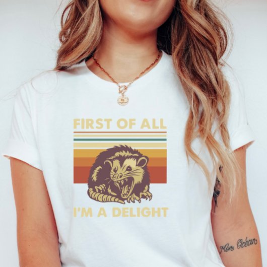 T-shirt Delightful Possum Retro; Funny Summer Statement