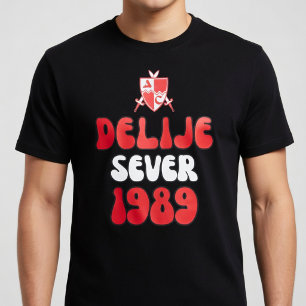 T-shirt Delije Sever 1989 Ceveno Beli