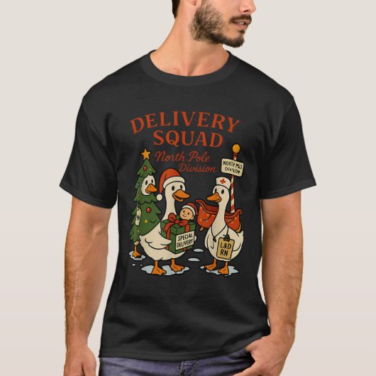 T-shirt Delivery Squad Labor And Delivery Nurse Christmas (Devant)