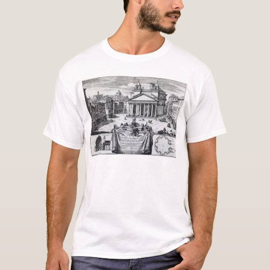T-shirt Della Rotonda de Piazza avec une vue de Panthéon (Devant)