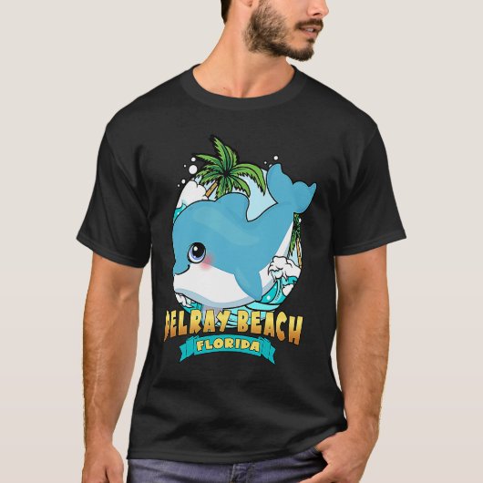 T-shirt DELRAY BEACH FLORIDA Cute Baby Dolphin Souvenir (Devant)