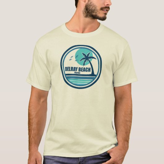 T-shirt Delray Beach Floride Palm Tree Birds (Devant)