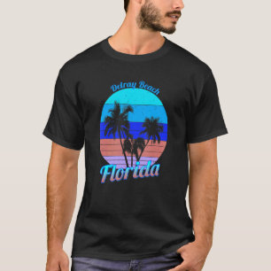 T-shirt Delray Beach Floride Rétro Palmiers tropicaux Vac