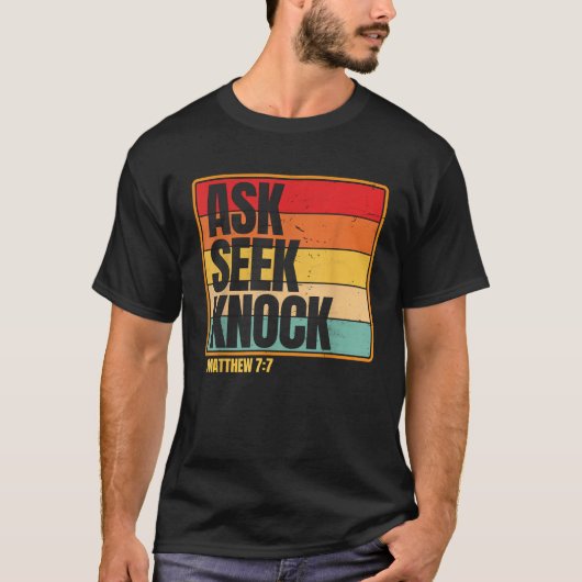T-shirt Demander Chercher Frapper Matthieu 7 7 Chrétiens H (Devant)