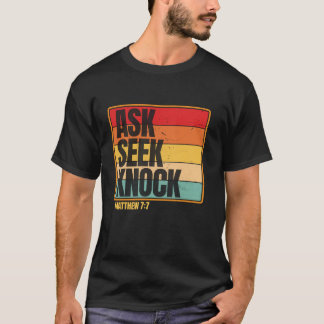 T-shirt Demander Chercher Frapper Matthieu 7 7 Chrétiens H