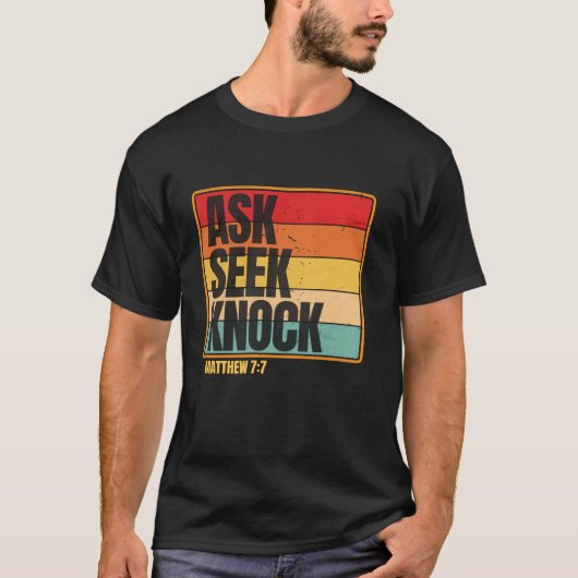 T-shirt Demander Chercher Frapper Matthieu 7 7 Chrétiens H (Devant)