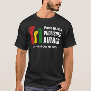T-shirt DEMANDEZ-MOI À PROPOS DE MON LIVRE Fier Noir Auteu
