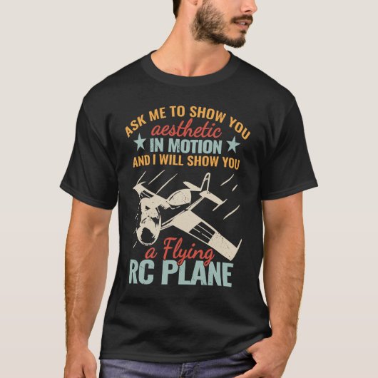 T-shirt Demandez-moi de vous montrer rétro avion rc RC avi (Devant)