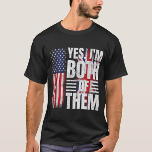 T-shirt Demi-américain demi-britannique drapeau États-Unis