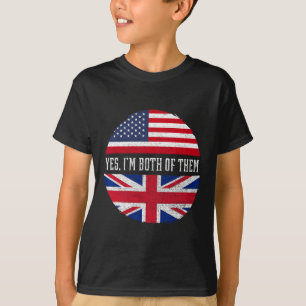 T-shirt Demi-américain Demi-britannique Drapeau États-Unis