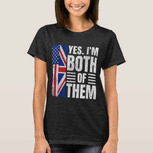 T-shirt Demi-américain demi-britannique drapeau États-Unis
