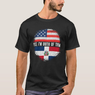 T-shirt Demi-Américain demi dominicain USA Drapeau dominic