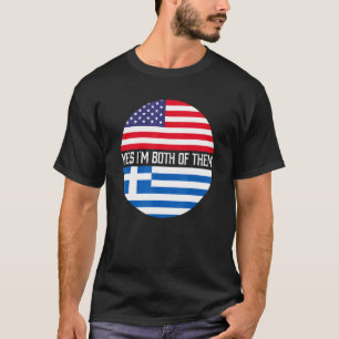 T-shirt Demi-Américain demi-grec Usa Drapeau Patrimoine de
