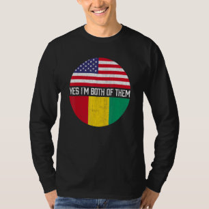 T-shirt Demi-américain demi-guinéen Drapeau américain Fami