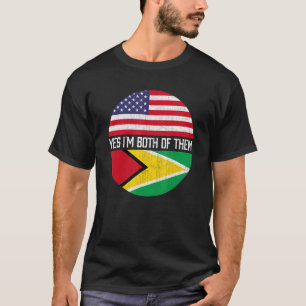 T-shirt Demi-Américain Demi-Guyanais Drapeau américain Her