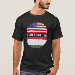T-shirt Demi-Américain Demi-Hongrois Usa Drapeau Hérit Fam