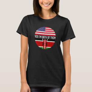 T-shirt Demi-Américain Demi-Kenyan Usa Drapeau Patrimoine