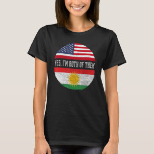 T-shirt Demi-Américain Demi-Kurde USA Drapeau Kurdistan He