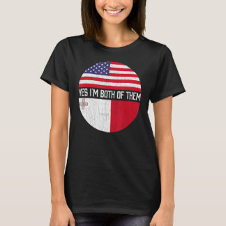 T-shirt Demi-américain demi-maltais Drapeau américain Fami