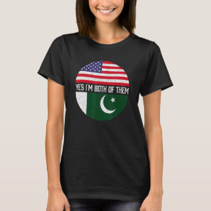 T-shirt Demi-Américain Demi-Pakistanais Drapeau Américain
