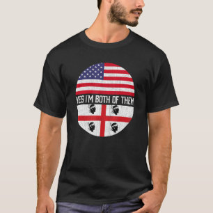 T-shirt Demi-américain demi-sarde Drapeau américain Hérit