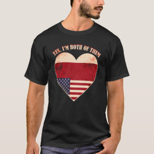 T-shirt Demi-Américain Demi-Tchèque USA Drapeau République