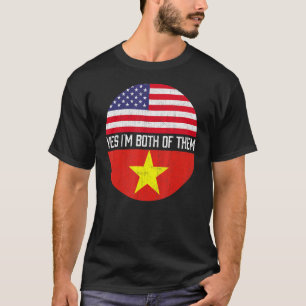 T-shirt Demi-Américain demi-Vietnamien Usa Drapeau Famille
