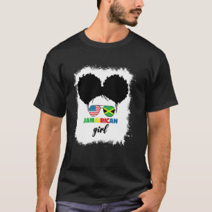 T-shirt Demi-américain et jamaïcain Drapeau de l'Amérique