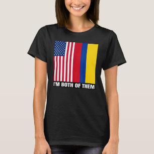 T-shirt Demi-Américain moitié Colombien Héritage USA & Col