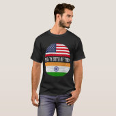 T-shirt Demi-Américain moitié Indien USA Drapeau Inde Patr (Devant entier)