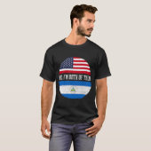 T-shirt Demi-Américain moitié Nicaragua USA Drapeau Nicara (Devant entier)