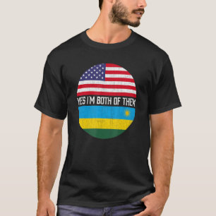 T-shirt Demi-Américain moitié Rwandan Usa Drapeau Famille
