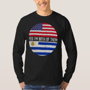 T-shirt Demi-Américain moitié uruguayen Drapeau Hérit de f