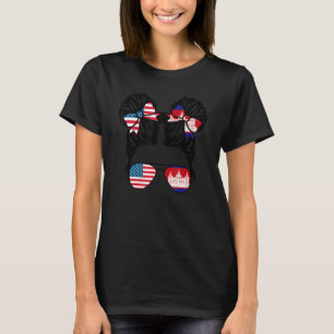T-shirt Demi-Américaine Demi-Cambodgienne Fille USA Cambod