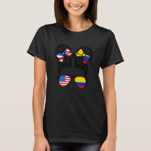 T-shirt Demi-Américaine moitié Colombienne fille USA Colom
