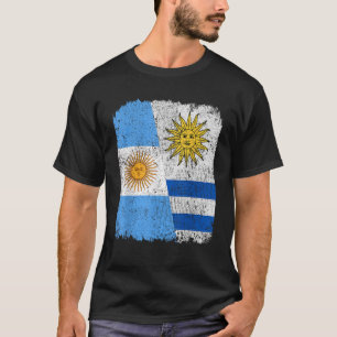 T-shirt Demi-Argentine moitié uruguayenne Drapeau Héritage