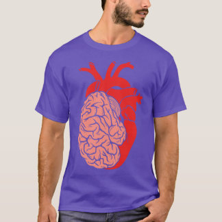 T-shirt Demi-cerveau moitié coeur Orgue Anatomie Science