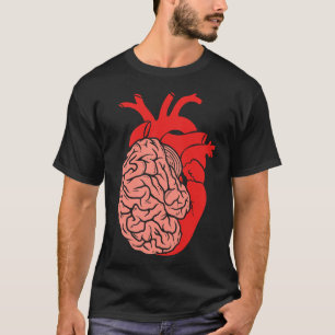 T-shirt Demi-cerveau moitié coeur Orgue Anatomie Science
