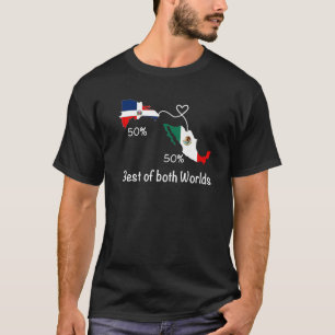 T-shirt Demi-colombien demi-drapeau mexicain Carte Love Me