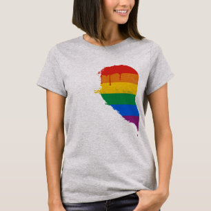 T-SHIRT DEMI DE COEUR D'ARC-EN-CIEL LAISSÉ - .PNG