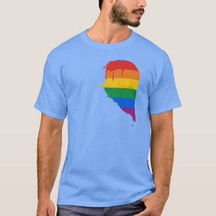 T-SHIRT DEMI DE COEUR D'ARC-EN-CIEL LAISSÉ - .PNG