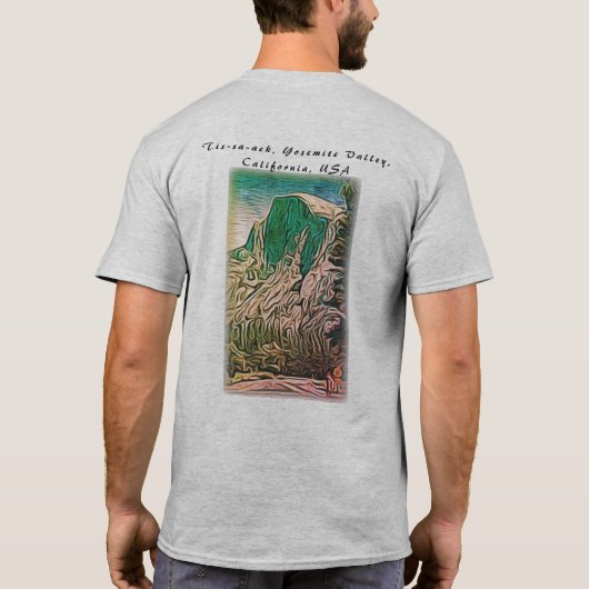 T-shirt Demi-dôme Abstrait Yosemite Valley California (Dos)