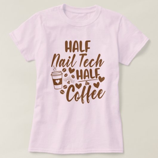 T-shirt Demi-enseignant Café demi, Cute Amateur de café (Design devant)