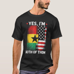 T-shirt Demi-ghanéen Demi-américain États-Unis Drapeau Gha