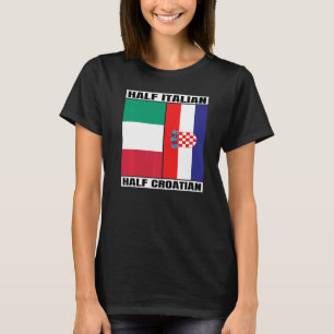 T-shirt Demi-Italien Demi-Croate Patrimoine Italia Croatie